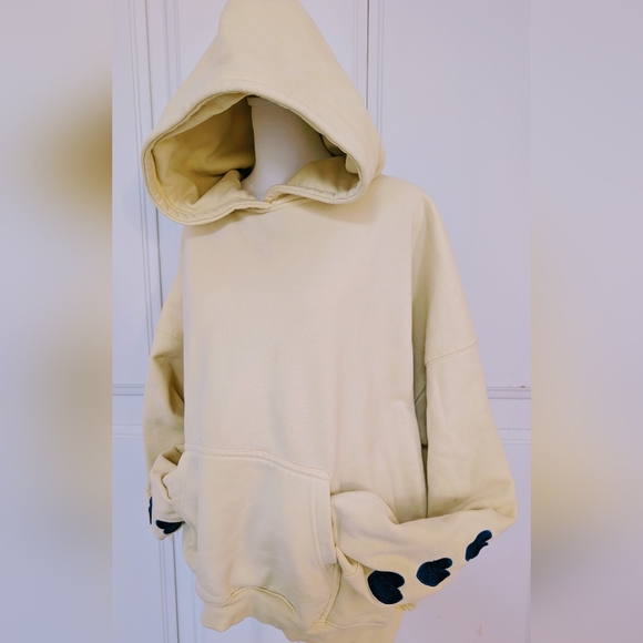 Tri Delta Sorority Hoodie Large Mitch Flipo Butter Yellow Blue Heart - Picture 2 of 4